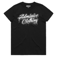 ADM18BLS - DRIP TEE GREY LOGO BLACK LADIES S*