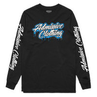 ADM20BML - DRIP LS TEE BLUE LOGO BLACK MENS L*