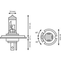 EH401 - HALOGEN 12V 60/55 H4 P45T BULB*