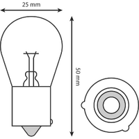 HL1624 - IND BULB 12V 21W AMBER OFFSET PINS (10/BOX)