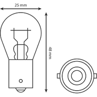 HL220AA - 12V 21W AMBER OFFSET IND BULB (MS20/L)