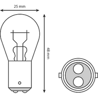 HL242 - STOP/TAIL BULB 6V 21/5W (10/BOX)