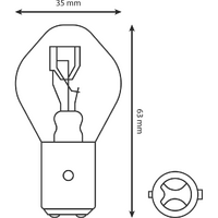 HL406 - H LIGHT BULB 12V 35/35 EURO BASE(10/BOX)