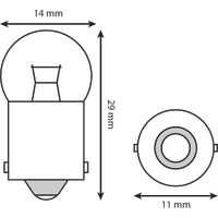 HLED7 - LED(24)SMALL HEAD IND BULB WHITE (2/CARD)*