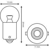 HLED8 - LED(24)SMALL HEAD IND BULB AMBER (2/CARD)*