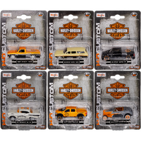 MOD432 - 1.64 HARLEY DAVIDSON CUSTOM CARS (6/PK)*