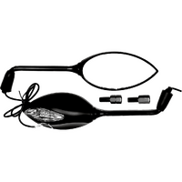 MU30 - UNIVERSAL LEAF MIRROR/LED INDICATOR BLK