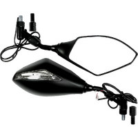 MU31L - RACE TECH MIRROR/LED IND L/H BLACK*