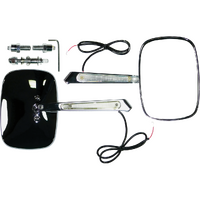 MU39 - UNI RECT MIRROR LED INDICATOR CHROME*