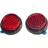RF7 - REFLECTOR ROUND 25MM STICK ON RED (PAIR)