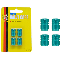 RTT43 - VALVE CAP SLOTTED GREEN(4/SET)