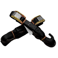 TD1B - 25MM TIE DOWN STRAP/SOFT HOOK BLACK*